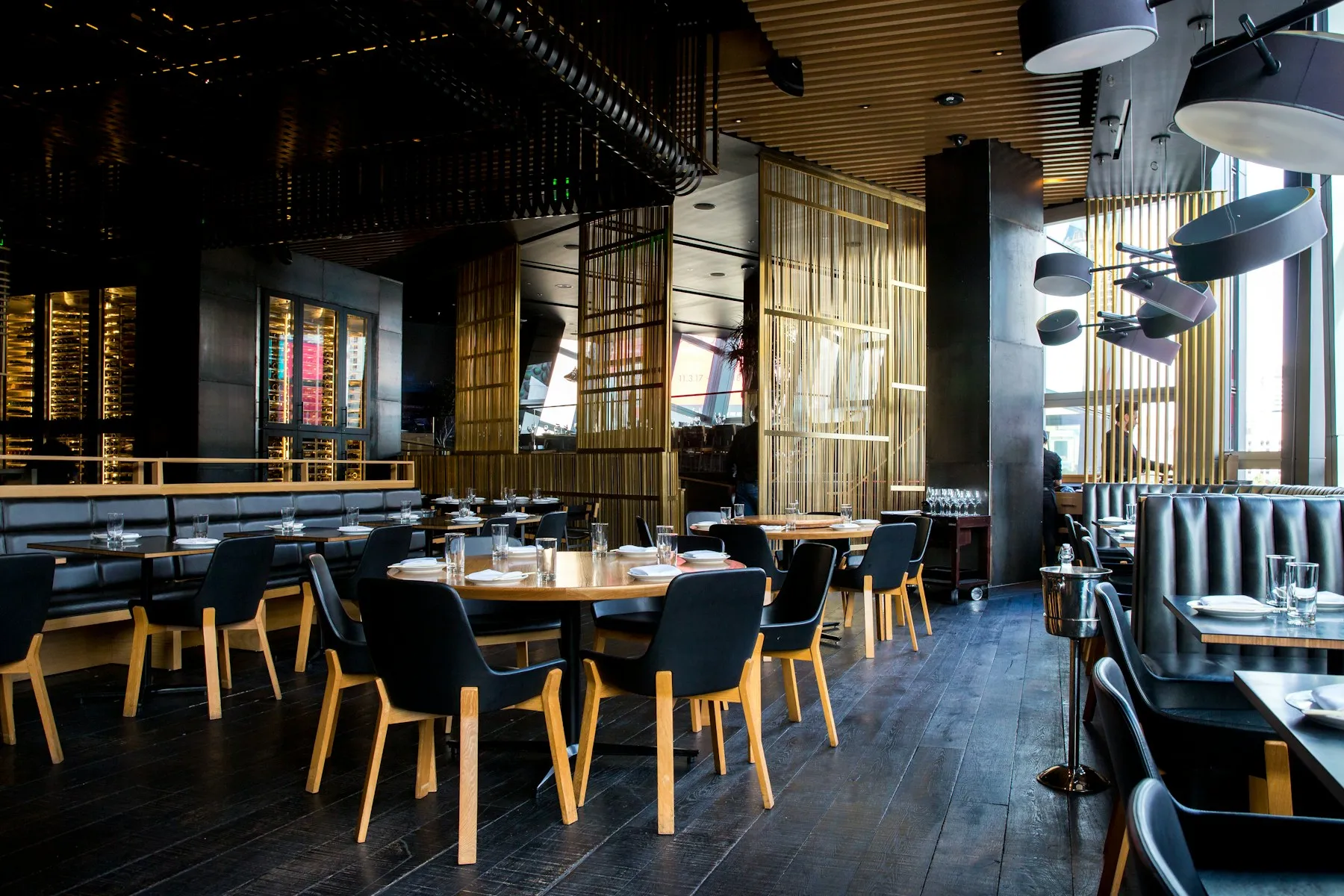 Outdoor patio dining with warm evening light